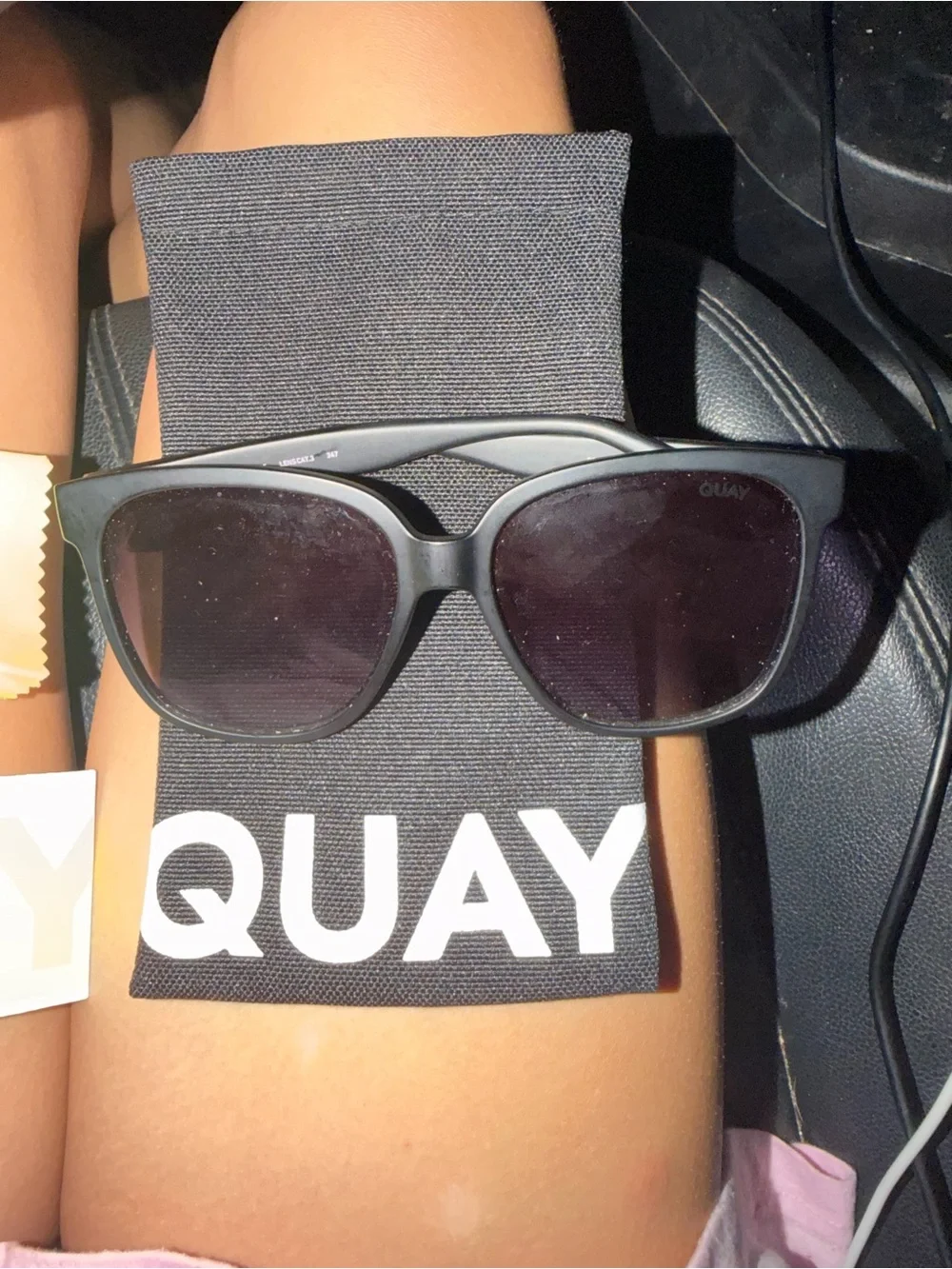Quay Australia Black Sunglasses with Dark Gray Lenses